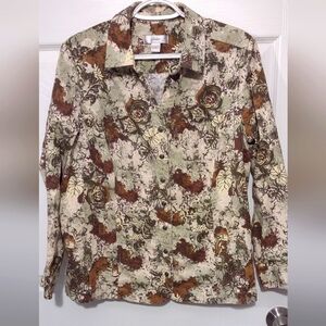 CJ Banks Floral Snap Up Jacket